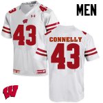 Men's Wisconsin Badgers NCAA #43 Ryan Connelly White Authentic Under Armour Stitched College Football Jersey KY31Z53WJ